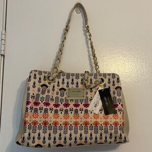 Nicole Miller Bone Ditzy Floral Bag